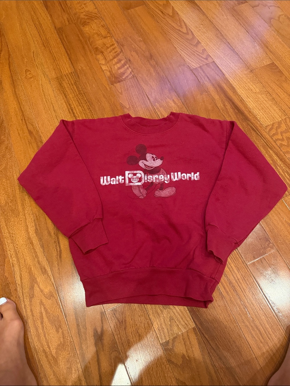 Disney Kids’ Burgundy Mickey Crewneck Sweatshirt